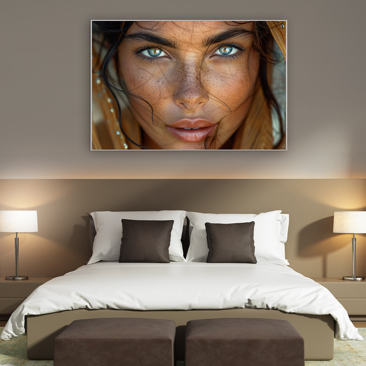 Picture &amp; Frame Green Eyes Oriental
