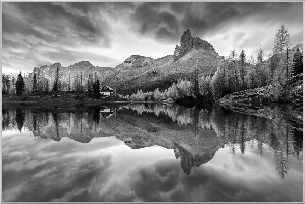 Picture &amp; Frame Reflecting Mountains at Sunrise