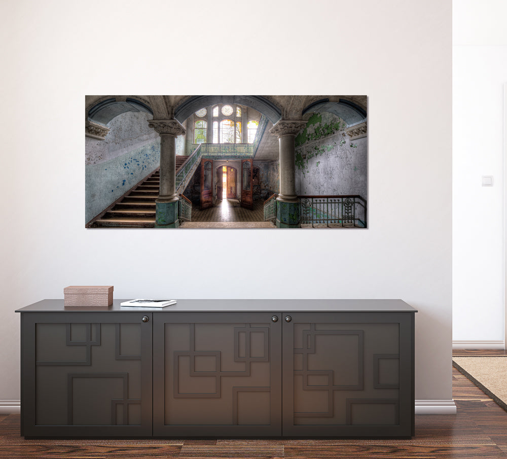 Acrylglasbild Lost Place Treppenhaus 3