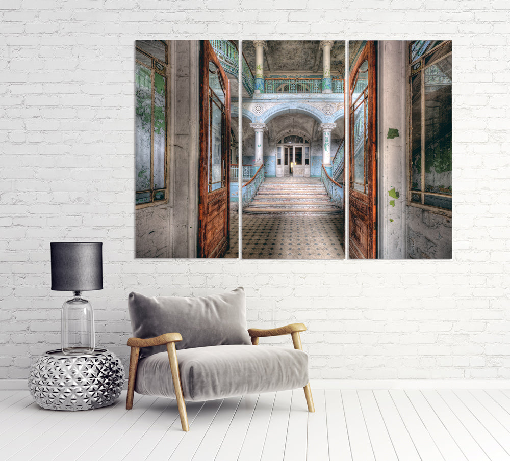 Acrylglasbild Lost Place Treppe 2