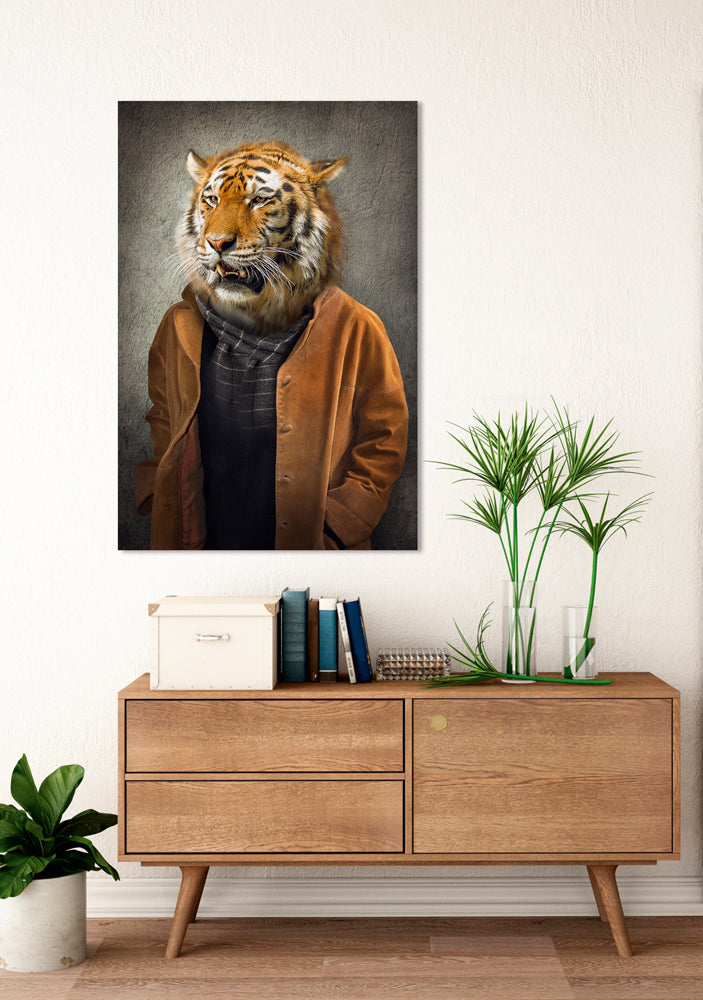 Acrylglasbild Tiger im Mantel