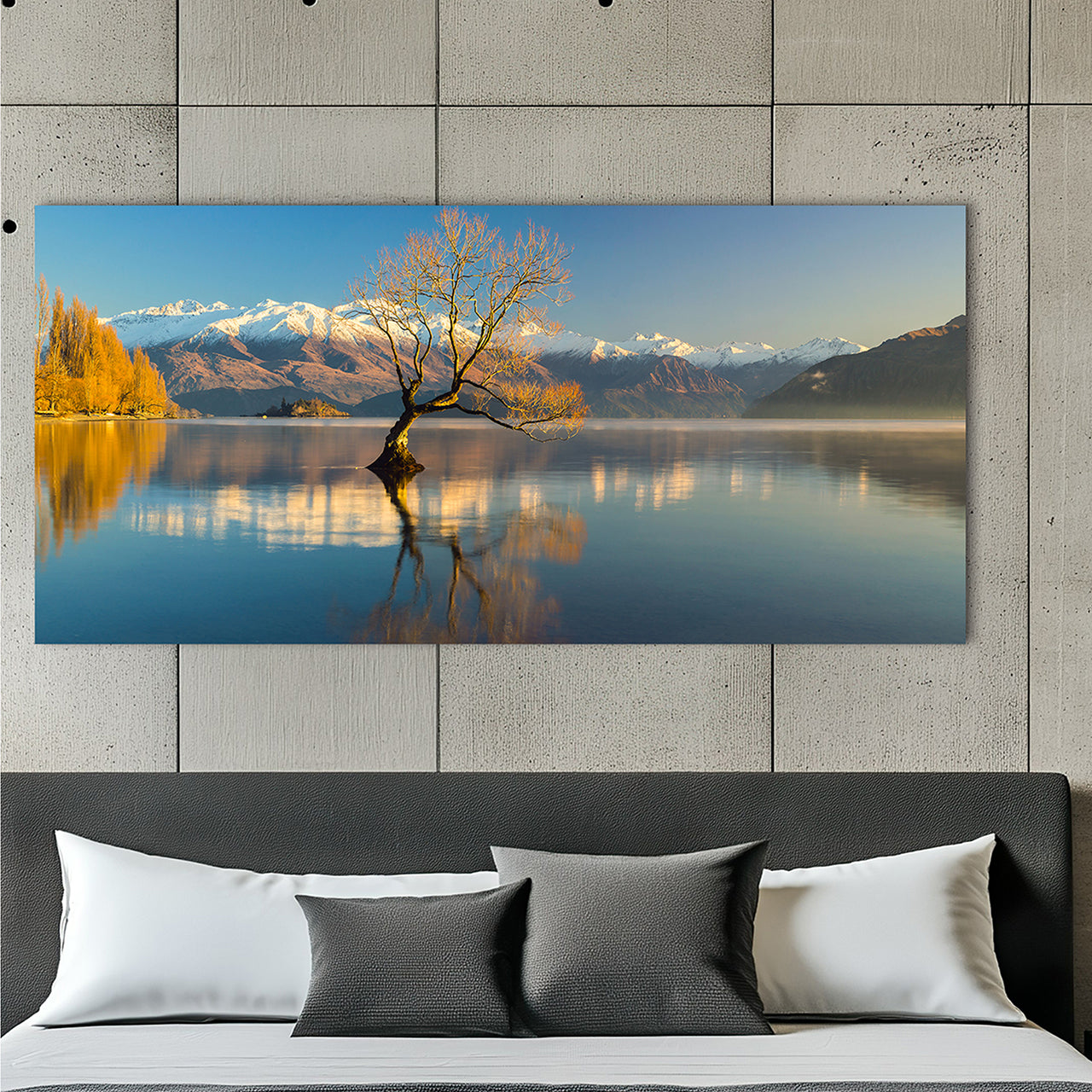 Acrylglasbild Bergpanorama mit See