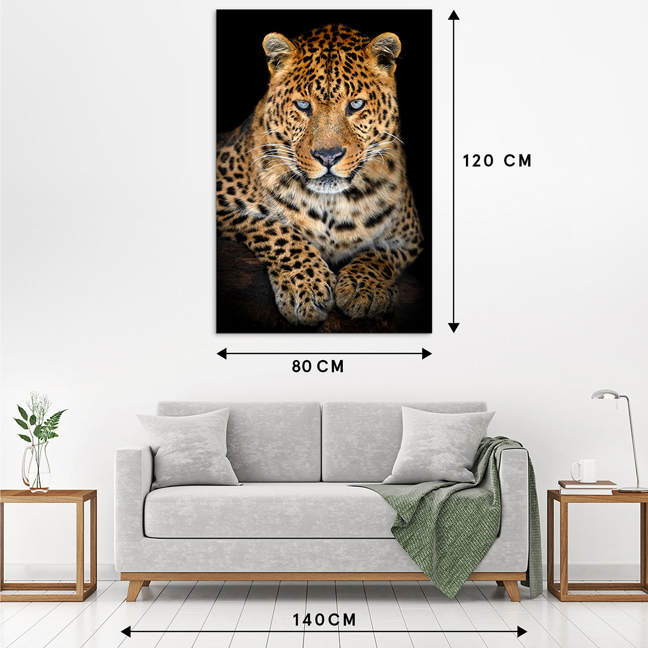 Acrylic glass picture Leo with a steel-blue look