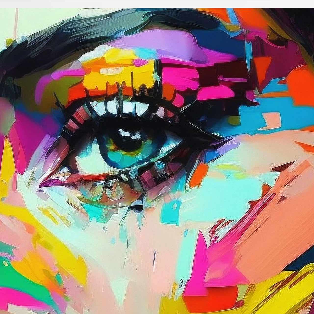 Acrylic glass picture Colorful Portrait