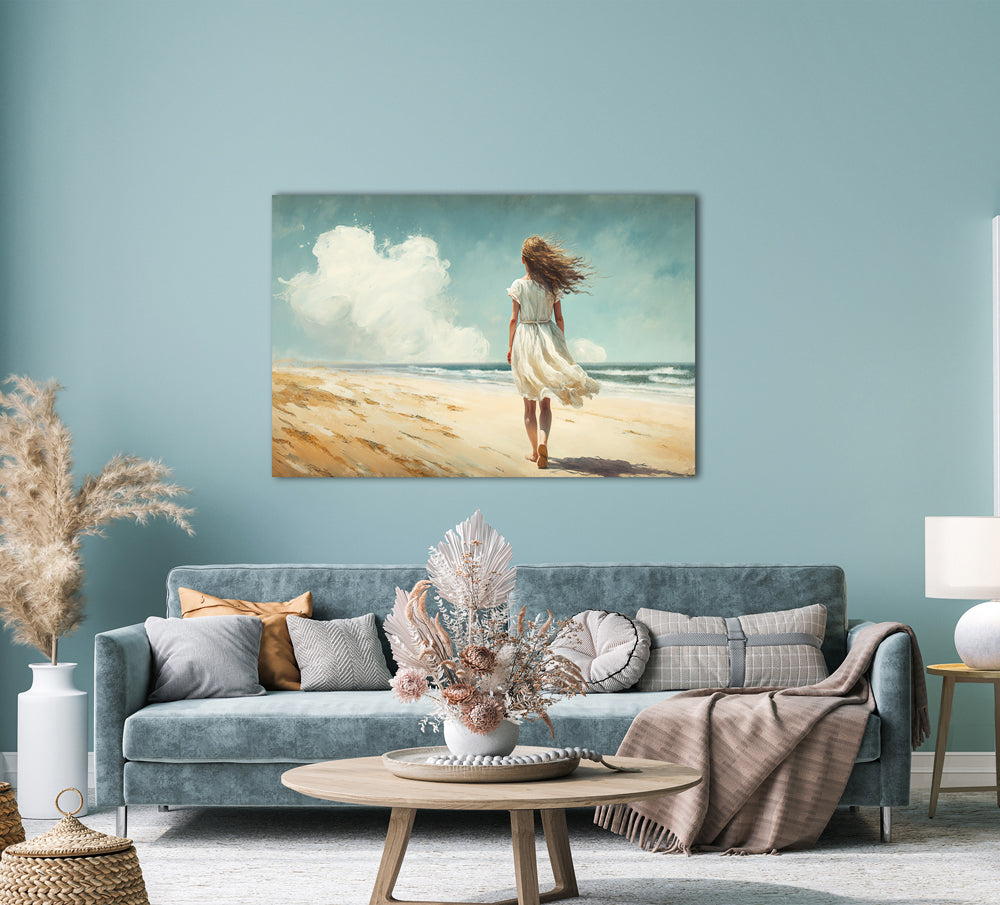 Acrylglasbild Spaziergang am Strand