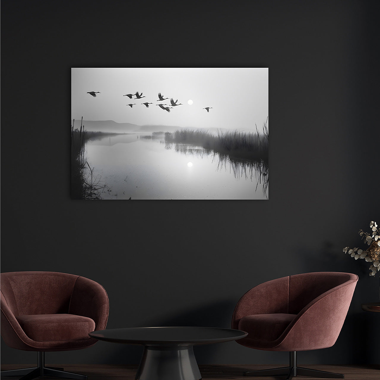 Acrylic glass picture Wild Geese