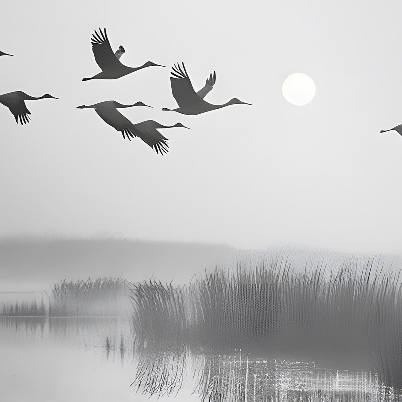 Acrylic glass picture Wild Geese