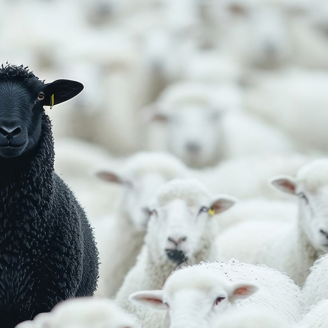Acrylic glass picture Black Sheep