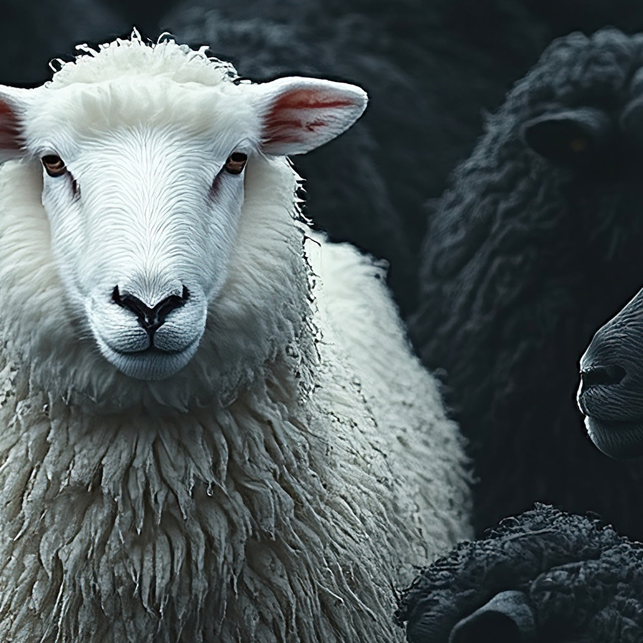 Acrylglasbild White Sheep