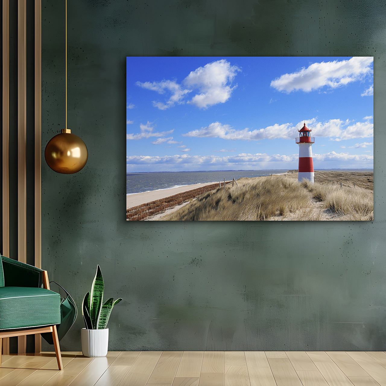 Acrylglasbild Leuchturm mit Meerblick