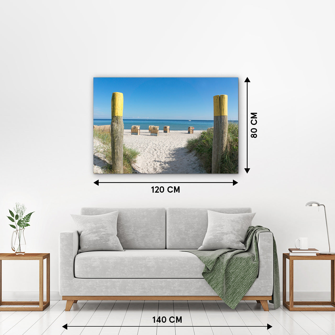 Acrylglasbild Strandkörbe Meerblick