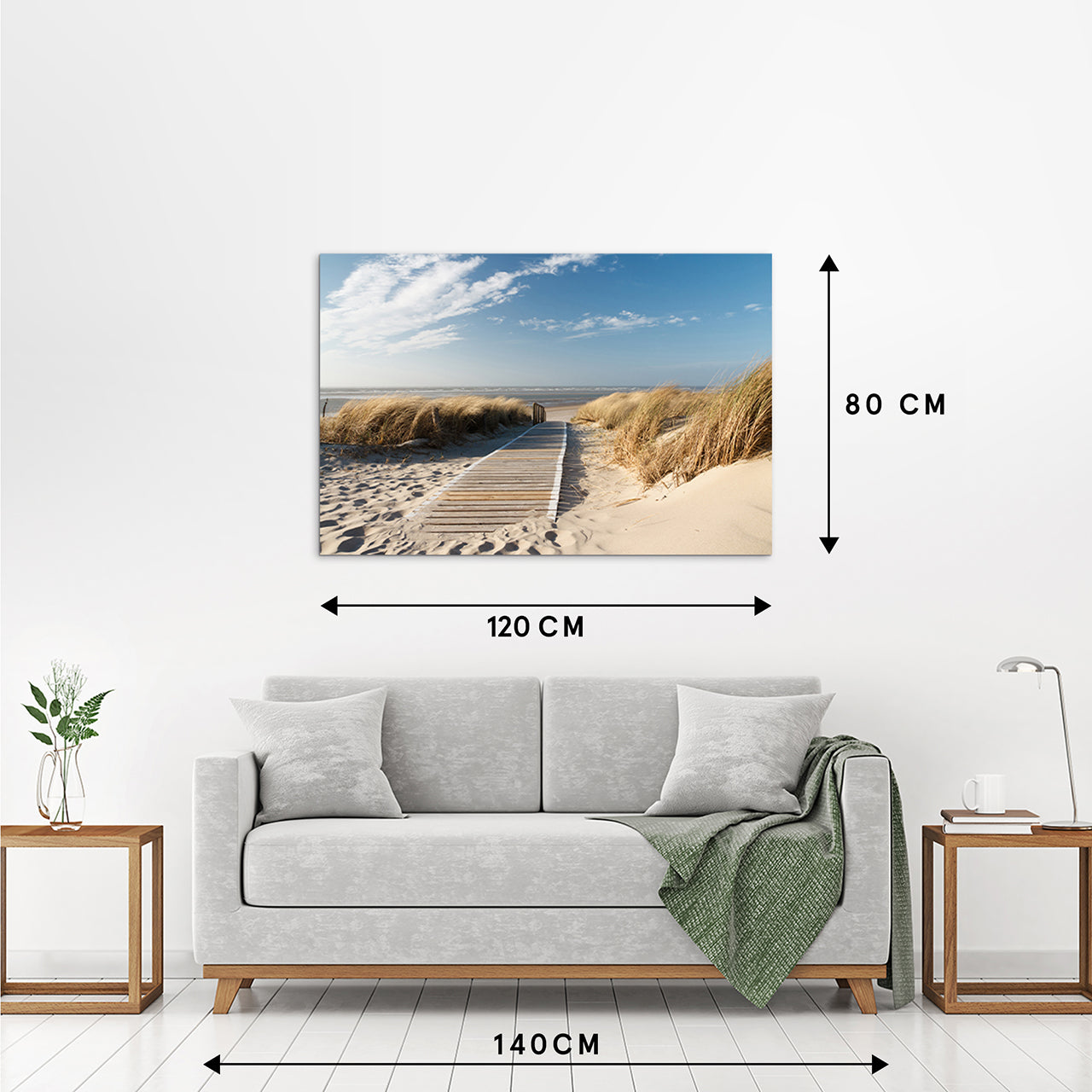 Canvas Print Holzweg zum Meer 1
