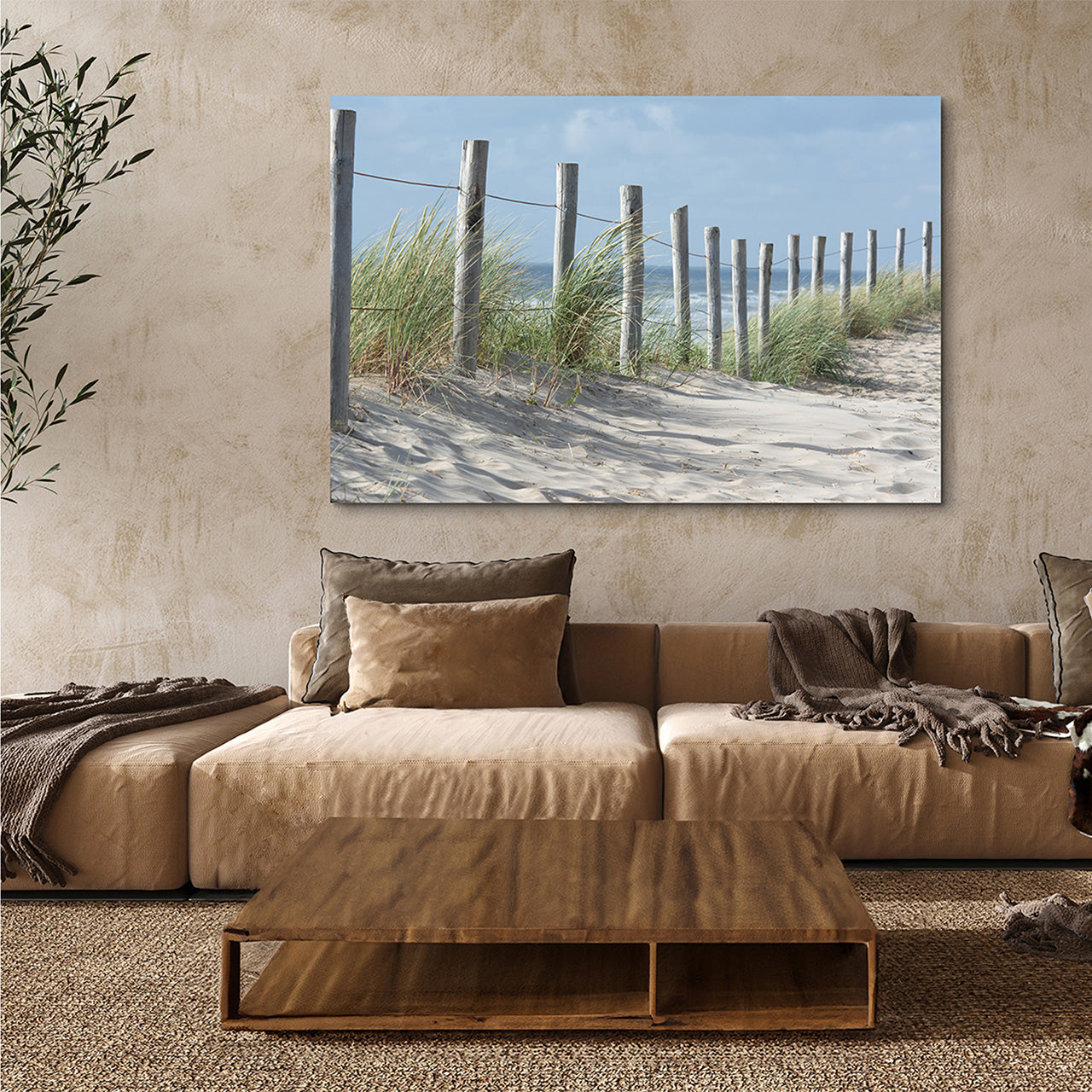 Canvas Print Zaun in den Dünen