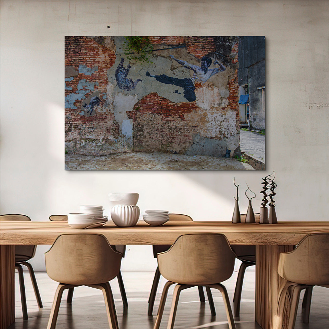 Canvas Print Street Art mit Kämpfer
