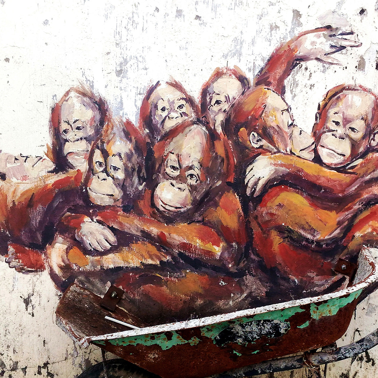 Canvas Print Street Art mit Orang-Utans