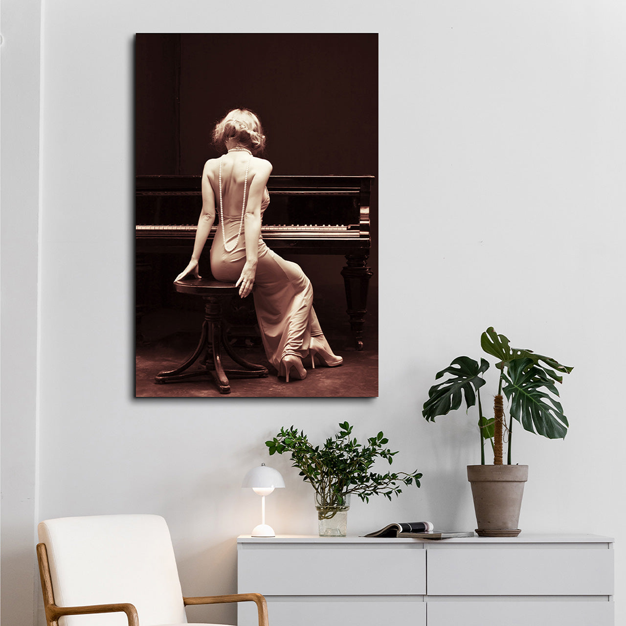 Canvas Print Schönheit am Klavier