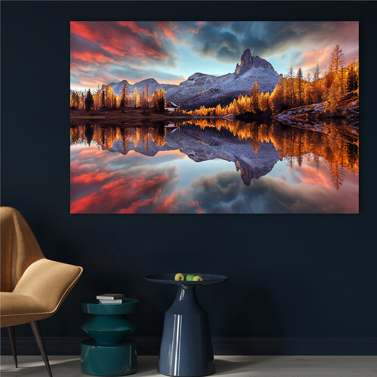 Canvas Print Spiegelnde Berge im Sonnenaufgang