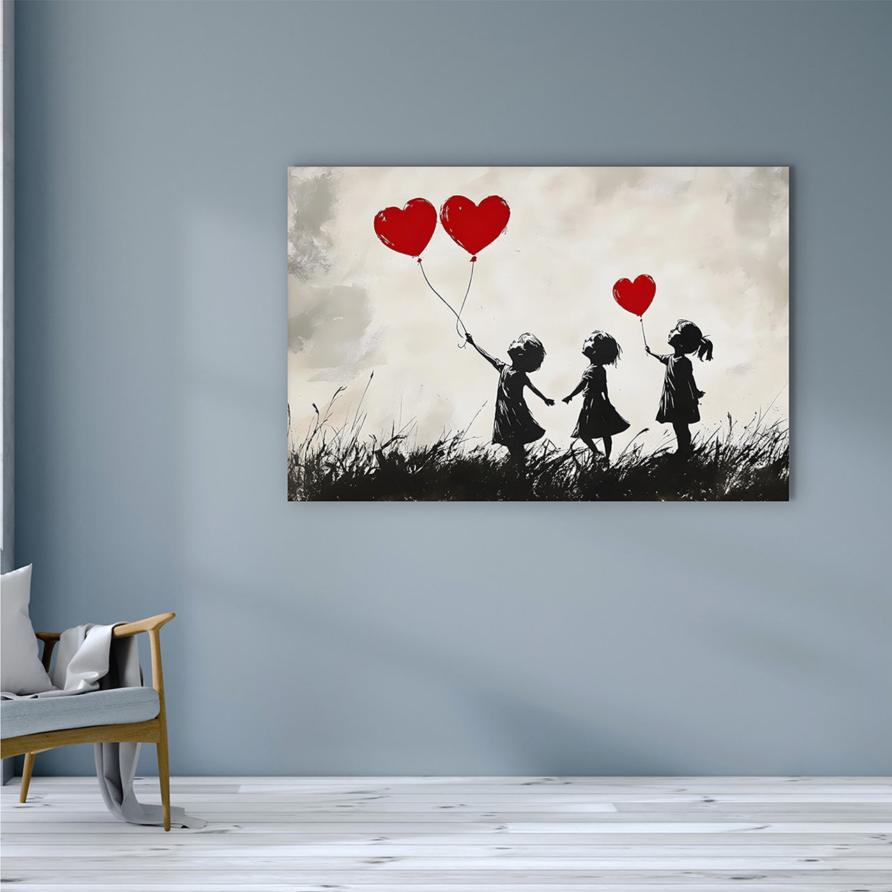 Canvas Print Love Balloons