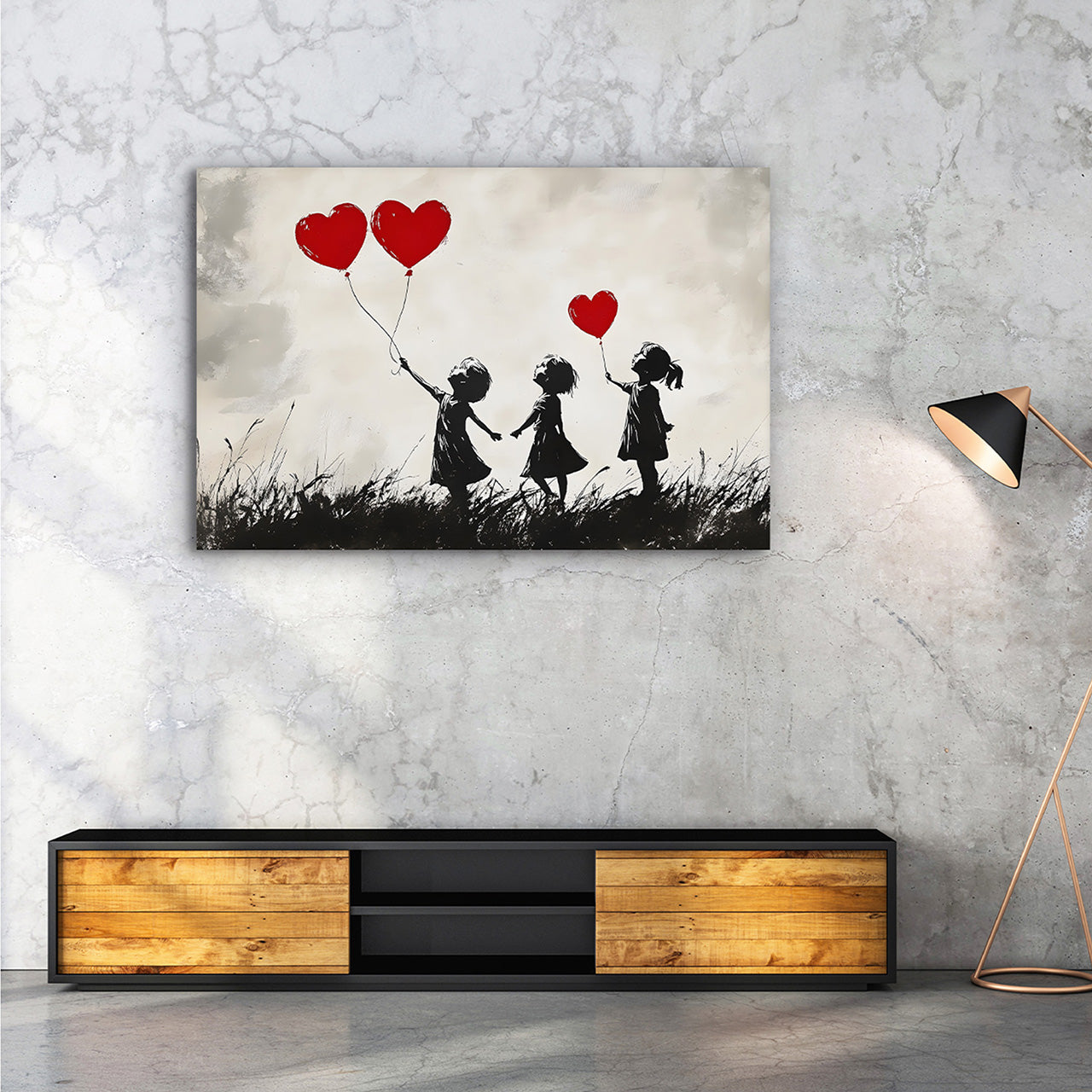 Canvas Print Love Balloons