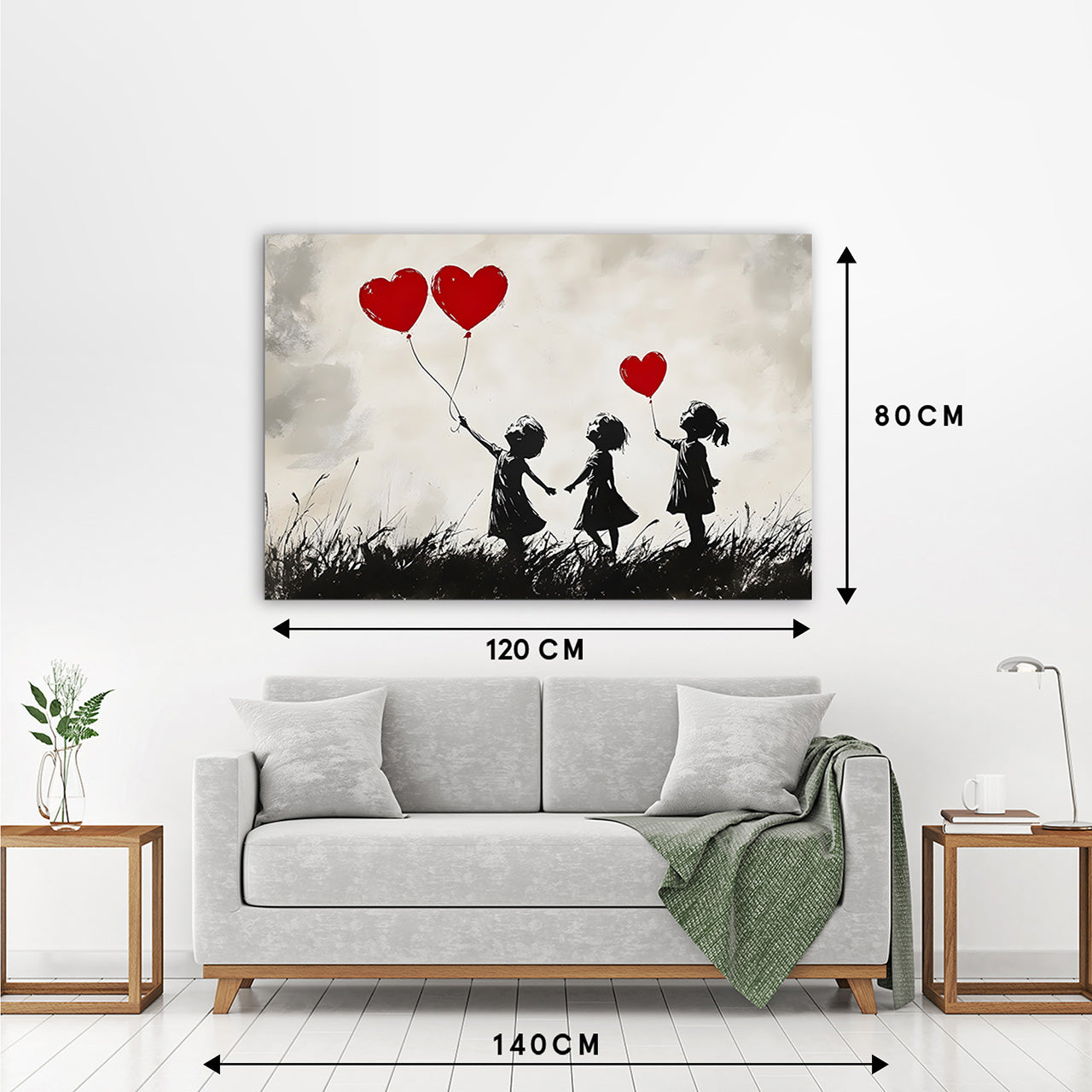 Canvas Print Love Balloons