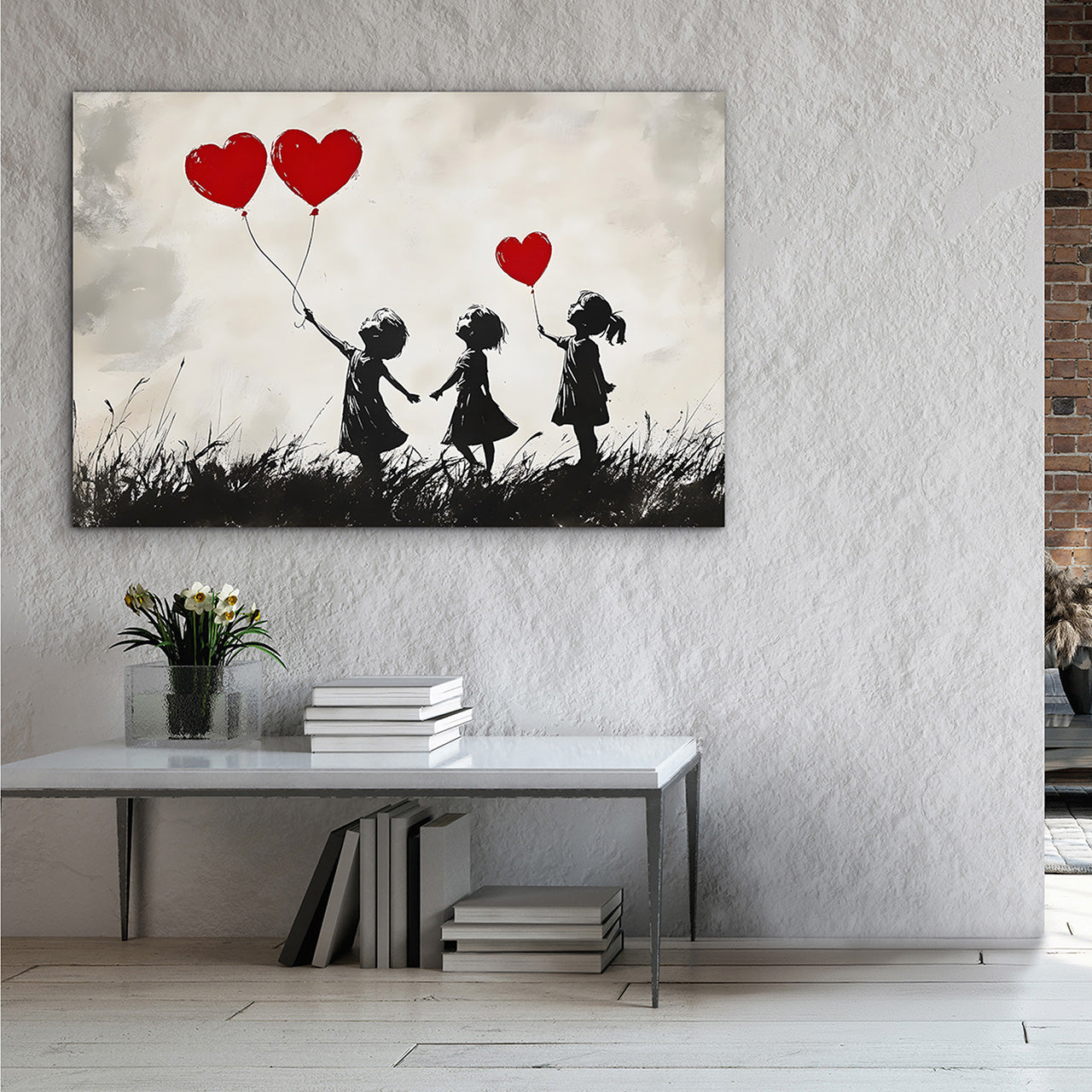 Canvas Print Love Balloons
