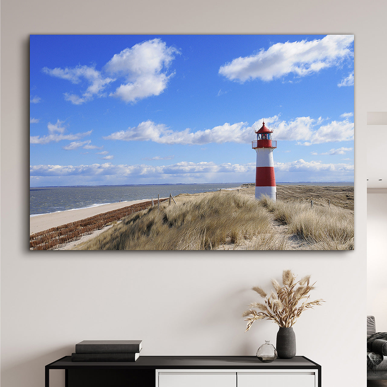 Canvas Print Leuchturm mit Meerblick