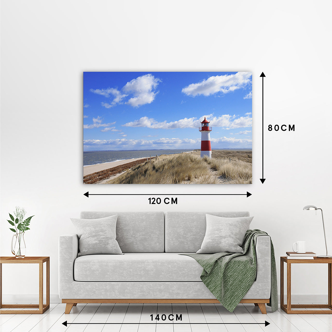 Canvas Print Leuchturm mit Meerblick
