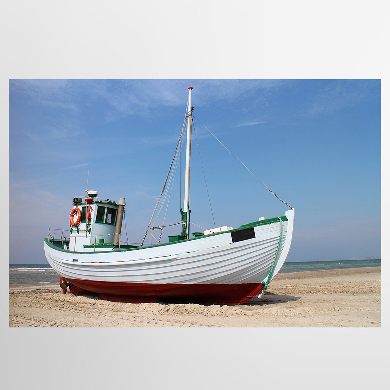 Canvas Print Kutter am Strand