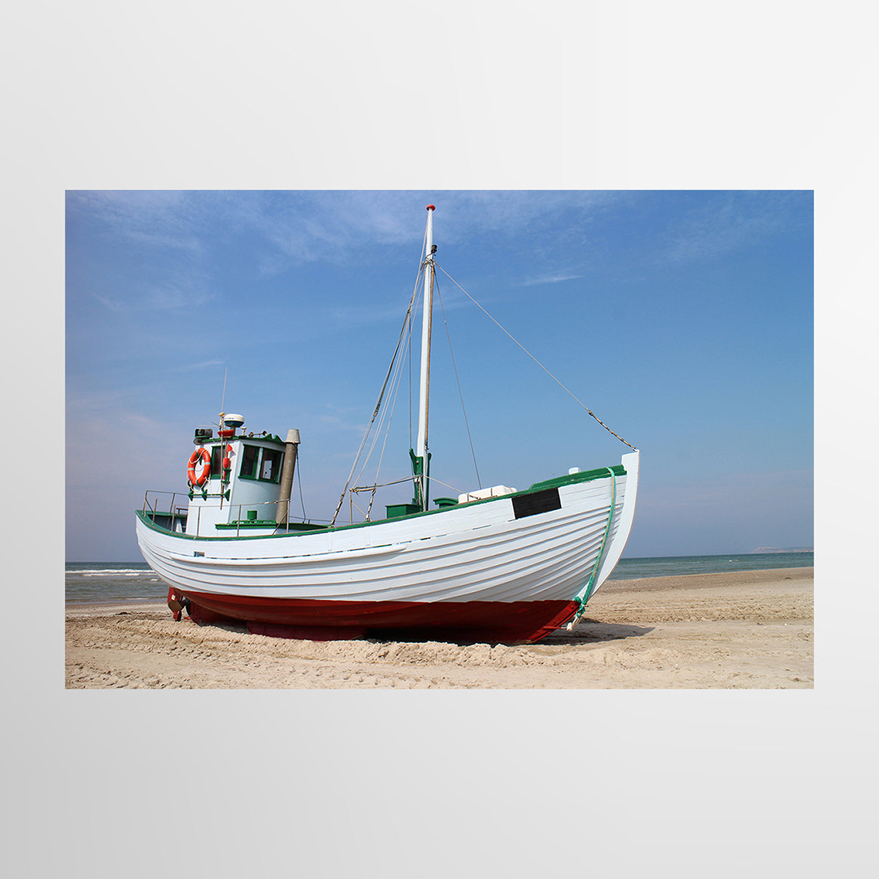 Canvas Print Kutter am Strand
