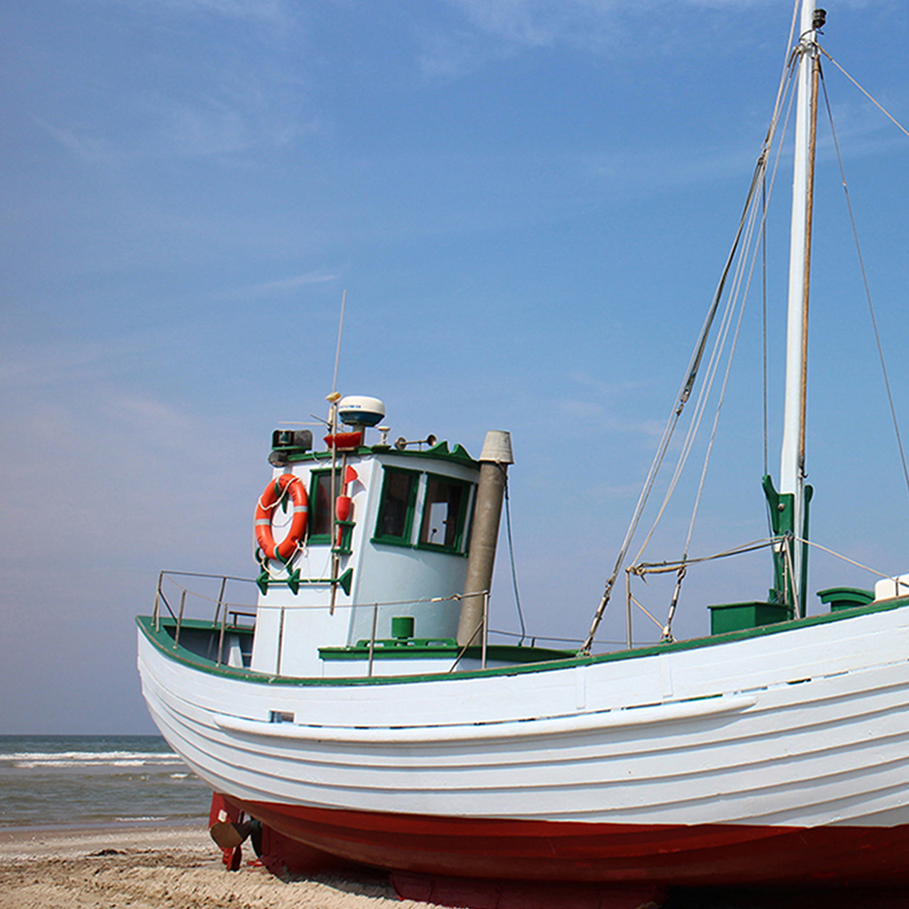Canvas Print Kutter am Strand
