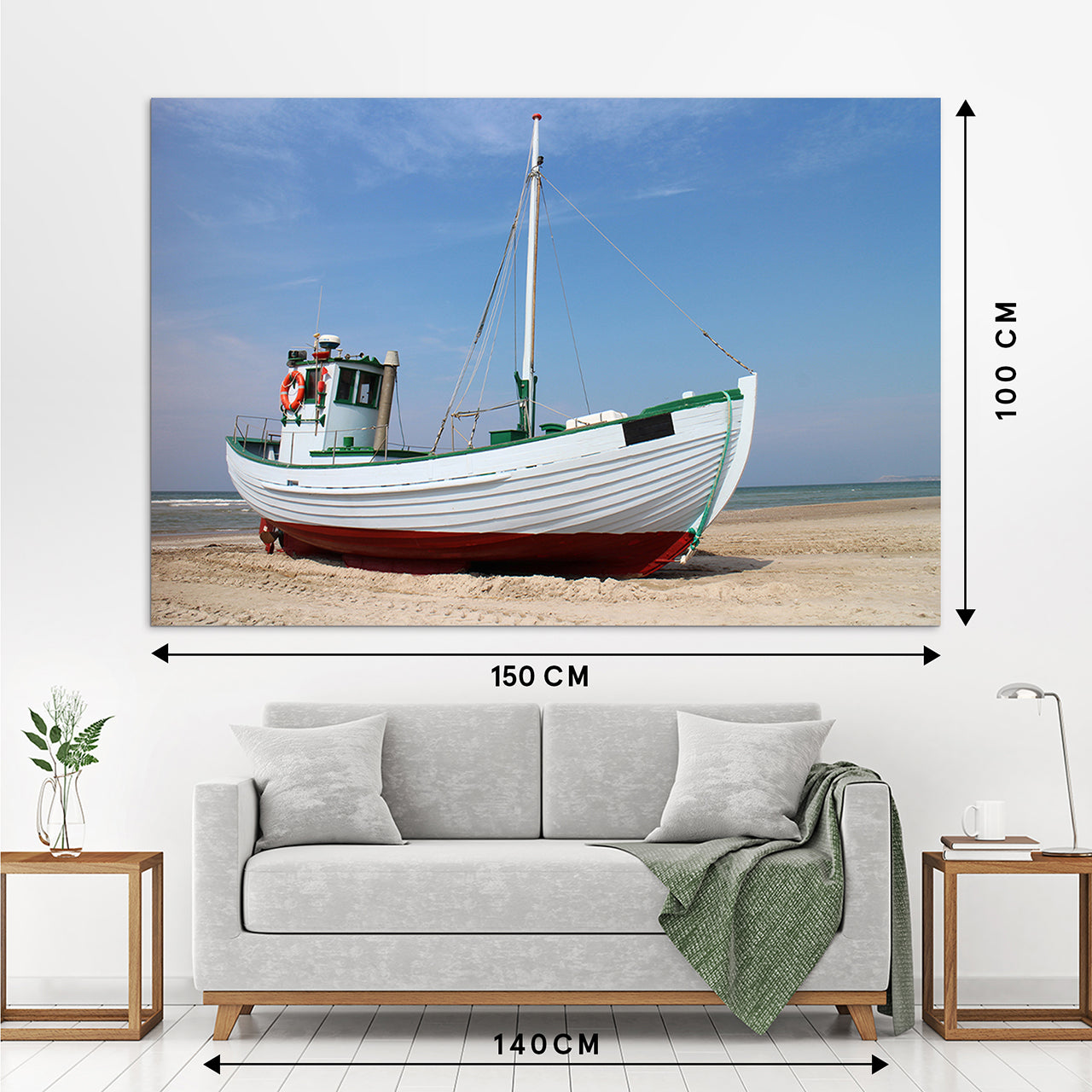 Canvas Print Kutter am Strand
