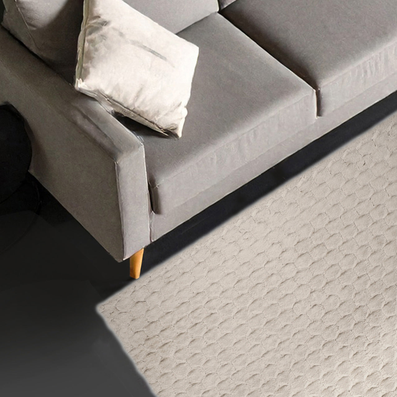 Tapis Fluffy Cube cappuccino