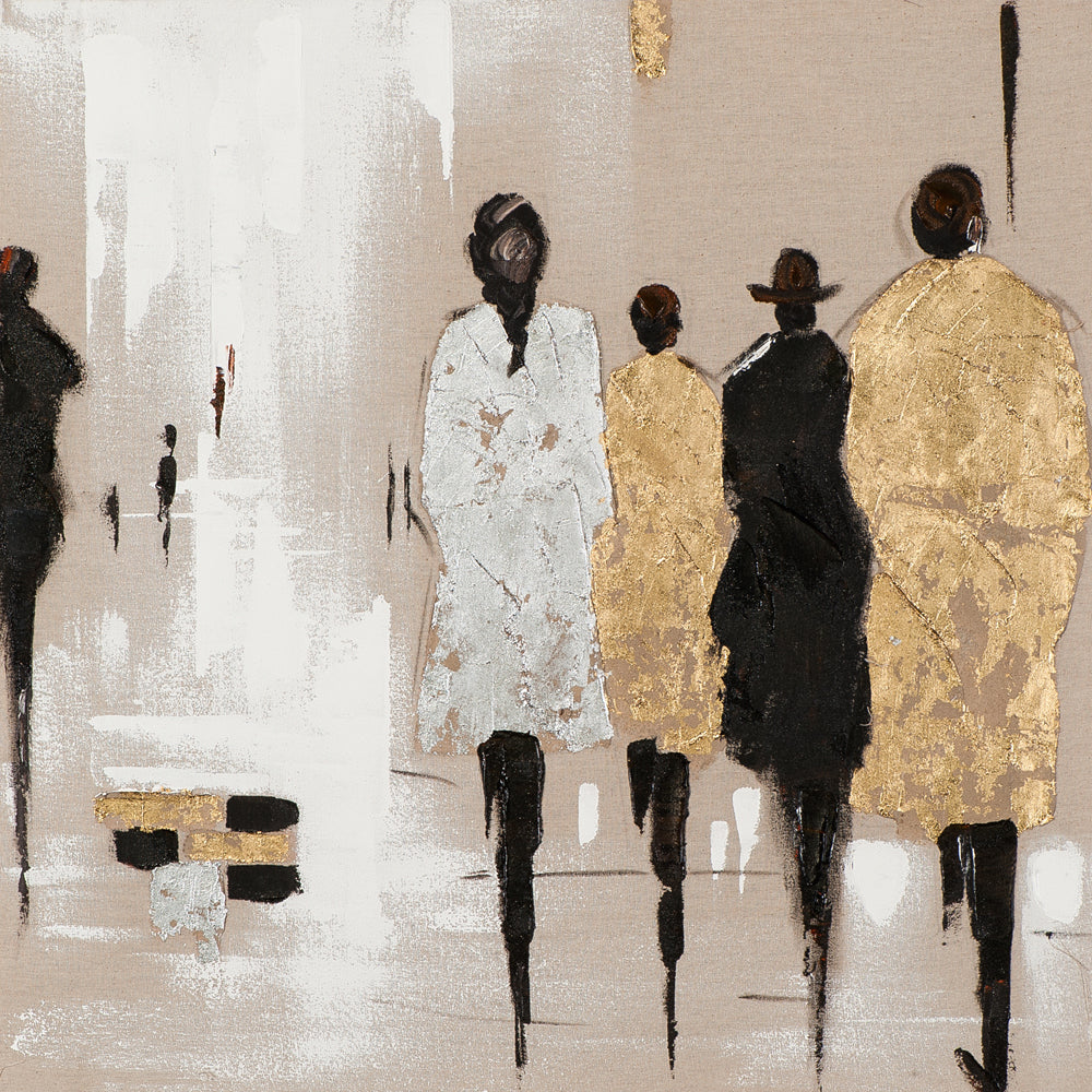 Défilé de mode peint avec de l'or et de l'argent