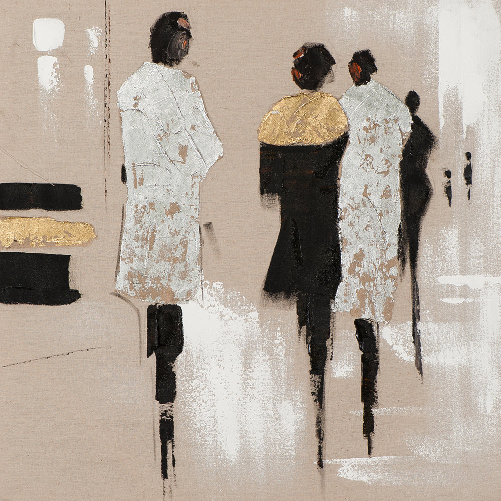Painting fashion show with gold and silver