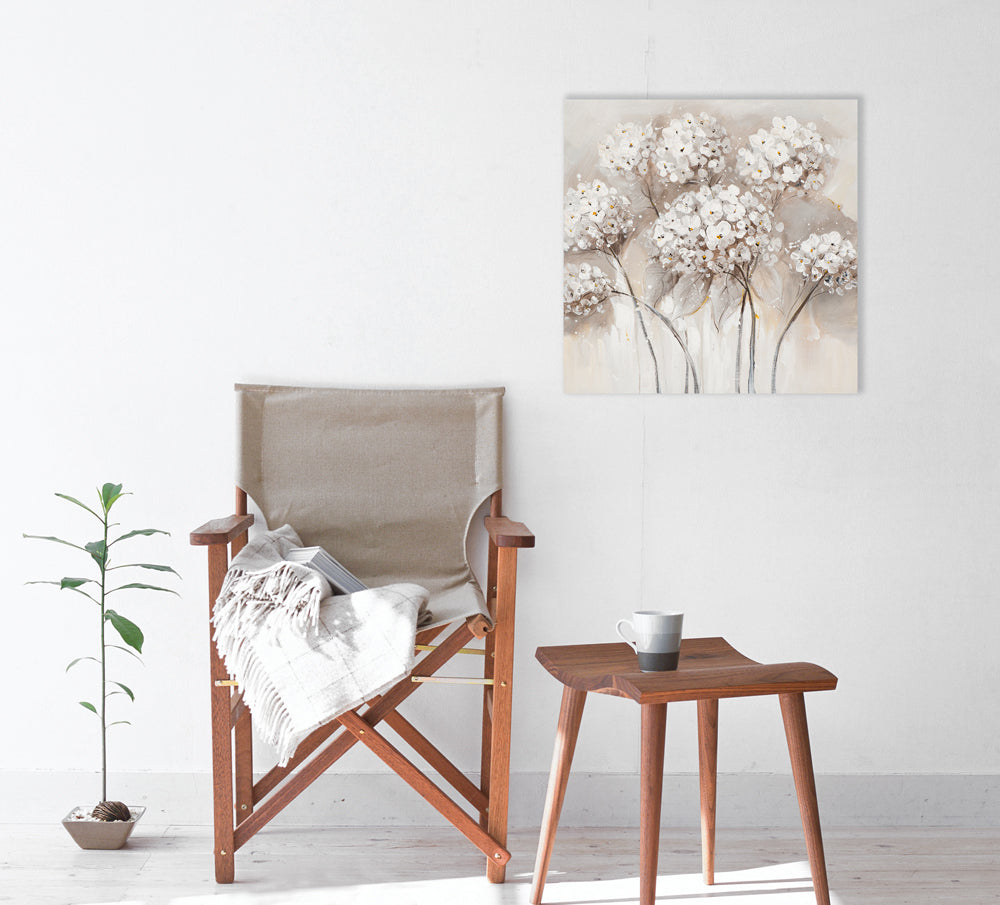 peinture d'Hortensias blancs