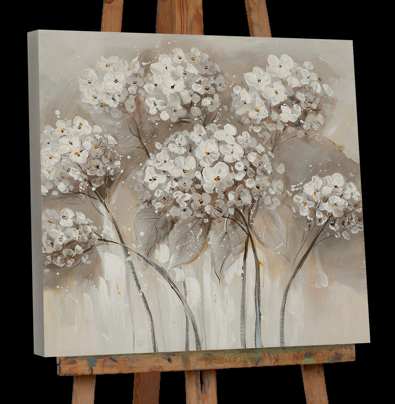 peinture d'Hortensias blancs